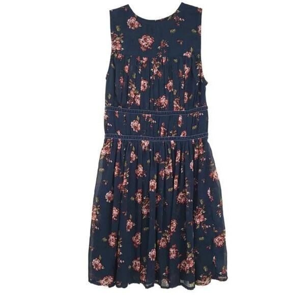 Abercrombie Floral Chiffon V-Neck Mini Dress XS - Picture 9 of 11